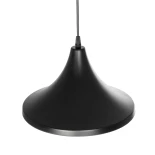 GloboStar® BELFRY 203-0078 Μοντέρνο Κρεμαστό Φωτιστικό Καμπάνα Μονόφωτο 1 x E27 IP20 Μαύρο Πλαστικό - Μ29.5 x Π29.5 x Υ21cm
