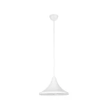 GloboStar® BELFRY 203-0079 Μοντέρνο Κρεμαστό Φωτιστικό Καμπάνα Μονόφωτο 1 x E27 IP20 Λεύκο Πλαστικό - Μ29.5 x Π29.5 x Υ21cm