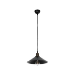 GloboStar® FERRO 203-0082 Μοντέρνο Κρεμαστό Φωτιστικό Καμπάνα Μονόφωτο 1 x E27 IP20 Μαύρο & Μπρούτζινο Πλαστικό - Μ30 x Π30 x Υ15cm