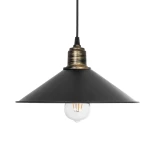 GloboStar® FERRO 203-0082 Μοντέρνο Κρεμαστό Φωτιστικό Καμπάνα Μονόφωτο 1 x E27 IP20 Μαύρο & Μπρούτζινο Πλαστικό - Μ30 x Π30 x Υ15cm