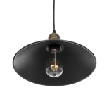 GloboStar® FERRO 203-0082 Μοντέρνο Κρεμαστό Φωτιστικό Καμπάνα Μονόφωτο 1 x E27 IP20 Μαύρο & Μπρούτζινο Πλαστικό - Μ30 x Π30 x Υ15cm