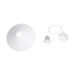 GloboStar® FERRO 203-0083 Μοντέρνο Κρεμαστό Φωτιστικό Καμπάνα Μονόφωτο 1 x E27 IP20 Λευκό & Χρυσό Πλαστικό - Μ30 x Π30 x Υ15cm