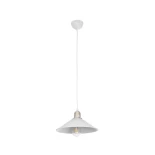 GloboStar® FERRO 203-0083 Μοντέρνο Κρεμαστό Φωτιστικό Καμπάνα Μονόφωτο 1 x E27 IP20 Λευκό & Χρυσό Πλαστικό - Μ30 x Π30 x Υ15cm