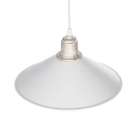GloboStar® FERRO 203-0083 Μοντέρνο Κρεμαστό Φωτιστικό Καμπάνα Μονόφωτο 1 x E27 IP20 Λευκό & Χρυσό Πλαστικό - Μ30 x Π30 x Υ15cm