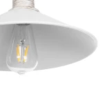 GloboStar® FERRO 203-0083 Μοντέρνο Κρεμαστό Φωτιστικό Καμπάνα Μονόφωτο 1 x E27 IP20 Λευκό & Χρυσό Πλαστικό - Μ30 x Π30 x Υ15cm