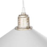 GloboStar® FERRO 203-0083 Μοντέρνο Κρεμαστό Φωτιστικό Καμπάνα Μονόφωτο 1 x E27 IP20 Λευκό & Χρυσό Πλαστικό - Μ30 x Π30 x Υ15cm