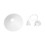 GloboStar® FERRO 203-0085 Μοντέρνο Κρεμαστό Φωτιστικό Καμπάνα Μονόφωτο 1 x E27 IP20 Λευκό Πλαστικό - Μ30 x Π30 x Υ15cm