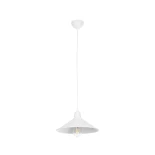 GloboStar® FERRO 203-0085 Μοντέρνο Κρεμαστό Φωτιστικό Καμπάνα Μονόφωτο 1 x E27 IP20 Λευκό Πλαστικό - Μ30 x Π30 x Υ15cm