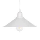 GloboStar® FERRO 203-0085 Μοντέρνο Κρεμαστό Φωτιστικό Καμπάνα Μονόφωτο 1 x E27 IP20 Λευκό Πλαστικό - Μ30 x Π30 x Υ15cm