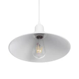 GloboStar® FERRO 203-0085 Μοντέρνο Κρεμαστό Φωτιστικό Καμπάνα Μονόφωτο 1 x E27 IP20 Λευκό Πλαστικό - Μ30 x Π30 x Υ15cm