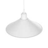 GloboStar® FERRO 203-0085 Μοντέρνο Κρεμαστό Φωτιστικό Καμπάνα Μονόφωτο 1 x E27 IP20 Λευκό Πλαστικό - Μ30 x Π30 x Υ15cm