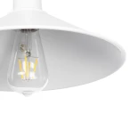 GloboStar® FERRO 203-0085 Μοντέρνο Κρεμαστό Φωτιστικό Καμπάνα Μονόφωτο 1 x E27 IP20 Λευκό Πλαστικό - Μ30 x Π30 x Υ15cm