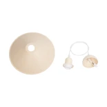 GloboStar® FERRO 203-0086 Μοντέρνο Κρεμαστό Φωτιστικό Καμπάνα Μονόφωτο 1 x E27 IP20 Μπεζ Πλαστικό - Μ30 x Π30 x Υ15cm