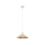 GloboStar® FERRO 203-0086 Μοντέρνο Κρεμαστό Φωτιστικό Καμπάνα Μονόφωτο 1 x E27 IP20 Μπεζ Πλαστικό - Μ30 x Π30 x Υ15cm