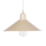 GloboStar® FERRO 203-0086 Μοντέρνο Κρεμαστό Φωτιστικό Καμπάνα Μονόφωτο 1 x E27 IP20 Μπεζ Πλαστικό - Μ30 x Π30 x Υ15cm