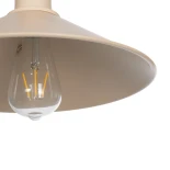 GloboStar® FERRO 203-0086 Μοντέρνο Κρεμαστό Φωτιστικό Καμπάνα Μονόφωτο 1 x E27 IP20 Μπεζ Πλαστικό - Μ30 x Π30 x Υ15cm