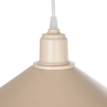 GloboStar® FERRO 203-0086 Μοντέρνο Κρεμαστό Φωτιστικό Καμπάνα Μονόφωτο 1 x E27 IP20 Μπεζ Πλαστικό - Μ30 x Π30 x Υ15cm