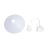 GloboStar® FERRO 203-0087 Μοντέρνο Κρεμαστό Φωτιστικό Καμπάνα Μονόφωτο 1 x E27 IP20 Λευκό Πλαστικό - Μ30 x Π30 x Υ15cm