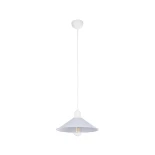 GloboStar® FERRO 203-0087 Μοντέρνο Κρεμαστό Φωτιστικό Καμπάνα Μονόφωτο 1 x E27 IP20 Λευκό Πλαστικό - Μ30 x Π30 x Υ15cm