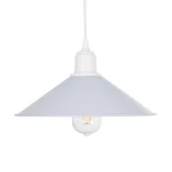 GloboStar® FERRO 203-0087 Μοντέρνο Κρεμαστό Φωτιστικό Καμπάνα Μονόφωτο 1 x E27 IP20 Λευκό Πλαστικό - Μ30 x Π30 x Υ15cm