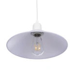 GloboStar® FERRO 203-0087 Μοντέρνο Κρεμαστό Φωτιστικό Καμπάνα Μονόφωτο 1 x E27 IP20 Λευκό Πλαστικό - Μ30 x Π30 x Υ15cm