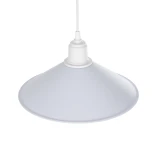 GloboStar® FERRO 203-0087 Μοντέρνο Κρεμαστό Φωτιστικό Καμπάνα Μονόφωτο 1 x E27 IP20 Λευκό Πλαστικό - Μ30 x Π30 x Υ15cm