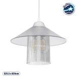 GloboStar® PROMO 203-0088 Μοντέρνο Κρεμαστό Φωτιστικό Καμπάνα Μονόφωτο 1 x E27 IP20 Λευκό Πλαστικό - Μ25.5 x Π25.5 x Υ20cm