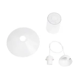 GloboStar® PROMO 203-0088 Μοντέρνο Κρεμαστό Φωτιστικό Καμπάνα Μονόφωτο 1 x E27 IP20 Λευκό Πλαστικό - Μ25.5 x Π25.5 x Υ20cm