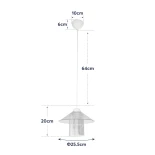 GloboStar® PROMO 203-0088 Μοντέρνο Κρεμαστό Φωτιστικό Καμπάνα Μονόφωτο 1 x E27 IP20 Λευκό Πλαστικό - Μ25.5 x Π25.5 x Υ20cm