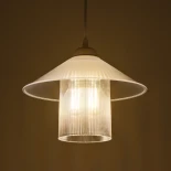 GloboStar® PROMO 203-0088 Μοντέρνο Κρεμαστό Φωτιστικό Καμπάνα Μονόφωτο 1 x E27 IP20 Λευκό Πλαστικό - Μ25.5 x Π25.5 x Υ20cm