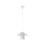 GloboStar® PROMO 203-0088 Μοντέρνο Κρεμαστό Φωτιστικό Καμπάνα Μονόφωτο 1 x E27 IP20 Λευκό Πλαστικό - Μ25.5 x Π25.5 x Υ20cm