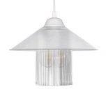 GloboStar® PROMO 203-0088 Μοντέρνο Κρεμαστό Φωτιστικό Καμπάνα Μονόφωτο 1 x E27 IP20 Λευκό Πλαστικό - Μ25.5 x Π25.5 x Υ20cm
