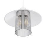 GloboStar® PROMO 203-0088 Μοντέρνο Κρεμαστό Φωτιστικό Καμπάνα Μονόφωτο 1 x E27 IP20 Λευκό Πλαστικό - Μ25.5 x Π25.5 x Υ20cm