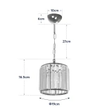 GloboStar® GLAMOROUS 203-0093 Κλασικό Κρεμαστό Φωτιστικό Κρύσταλλα Μονόφωτο 1 x E27 IP20 Χρυσό Μέταλλο με Διάφανο Κρύσταλλο - Μ19 x Π19 x Υ16.5cm