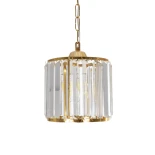 GloboStar® GLAMOROUS 203-0093 Κλασικό Κρεμαστό Φωτιστικό Κρύσταλλα Μονόφωτο 1 x E27 IP20 Χρυσό Μέταλλο με Διάφανο Κρύσταλλο - Μ19 x Π19 x Υ16.5cm