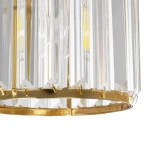 GloboStar® GLAMOROUS 203-0093 Κλασικό Κρεμαστό Φωτιστικό Κρύσταλλα Μονόφωτο 1 x E27 IP20 Χρυσό Μέταλλο με Διάφανο Κρύσταλλο - Μ19 x Π19 x Υ16.5cm