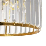 GloboStar® GLAMOROUS 203-0094 Κλασικό Κρεμαστό Φωτιστικό Κρύσταλλα Τρίφωτο 3 x E27 IP20 Χρυσό Μεταλλό με Διάφανο Κρύσταλλο - Μ28 x Π28 x Υ21.5cm