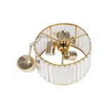 GloboStar® GLAMOROUS 203-0094 Κλασικό Κρεμαστό Φωτιστικό Κρύσταλλα Τρίφωτο 3 x E27 IP20 Χρυσό Μεταλλό με Διάφανο Κρύσταλλο - Μ28 x Π28 x Υ21.5cm
