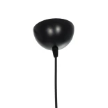 GloboStar® ZYKLUS 203-0101 Μοντέρνο Κρεμαστό Φωτιστικό Καπέλο Μονόφωτο 1 x E27 IP20 Μαύρο Ύφασμα με Καρυδί Ξύλο - Μ36 x Π36 x Υ25cm