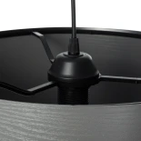 GloboStar® ZYKLUS 203-0102 Μοντέρνο Κρεμαστό Φωτιστικό Καπέλο Μονόφωτο 1 x E27 IP20 Γκρί & Καρυδί Ξύλο - Μ36 x Π36 x Υ25cm