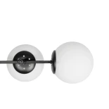 GloboStar® GLOBUS 203-0104 Μοντέρνο Φωτιστικό Οροφής Μπάλα Πολύφωτο 4 x E27 IP20 Μαύρο Μέταλλο με Λευκό Γυαλί - Μ70 x Π34 x Υ15cm