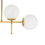 GloboStar® GLOBUS 203-0105 Μοντέρνο Φωτιστικό Οροφής Μπάλα Πολύφωτο 4 x E27 IP20 Χρυσό Μέταλλο με Λευκό Γυαλί - Μ70 x Π15 x Υ34cm