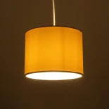 GloboStar® BLAZE 203-0106 Μοντέρνο Κρεμαστό Φωτιστικό Καπέλο Μονόφωτο 1 x E27 IP20 Μπεζ Ύφασμα - Μ22 x Π22 x Υ20cm