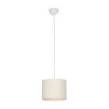 GloboStar® BLAZE 203-0106 Μοντέρνο Κρεμαστό Φωτιστικό Καπέλο Μονόφωτο 1 x E27 IP20 Μπεζ Ύφασμα - Μ22 x Π22 x Υ20cm