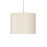 GloboStar® BLAZE 203-0106 Μοντέρνο Κρεμαστό Φωτιστικό Καπέλο Μονόφωτο 1 x E27 IP20 Μπεζ Ύφασμα - Μ22 x Π22 x Υ20cm
