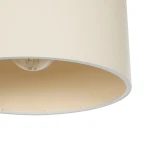 GloboStar® BLAZE 203-0106 Μοντέρνο Κρεμαστό Φωτιστικό Καπέλο Μονόφωτο 1 x E27 IP20 Μπεζ Ύφασμα - Μ22 x Π22 x Υ20cm
