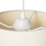 GloboStar® BLAZE 203-0106 Μοντέρνο Κρεμαστό Φωτιστικό Καπέλο Μονόφωτο 1 x E27 IP20 Μπεζ Ύφασμα - Μ22 x Π22 x Υ20cm