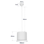 GloboStar® BLAZE 203-0107 Μοντέρνο Κρεμαστό Φωτιστικό Καπέλο Μονόφωτο 1 x E27 IP20 Μπεζ Ύφασμα - Μ22 x Π22 x Υ20cm