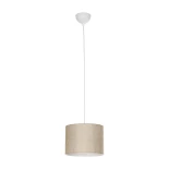 GloboStar® BLAZE 203-0107 Μοντέρνο Κρεμαστό Φωτιστικό Καπέλο Μονόφωτο 1 x E27 IP20 Μπεζ Ύφασμα - Μ22 x Π22 x Υ20cm