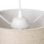 GloboStar® BLAZE 203-0107 Μοντέρνο Κρεμαστό Φωτιστικό Καπέλο Μονόφωτο 1 x E27 IP20 Μπεζ Ύφασμα - Μ22 x Π22 x Υ20cm